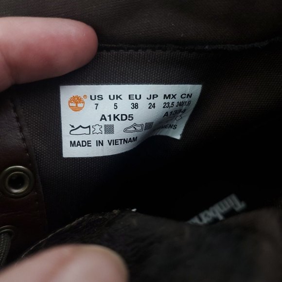 Timberland Womens Brown Leather Olive Suede Accent Block Heel Booties Si… - Picture 11 of 11